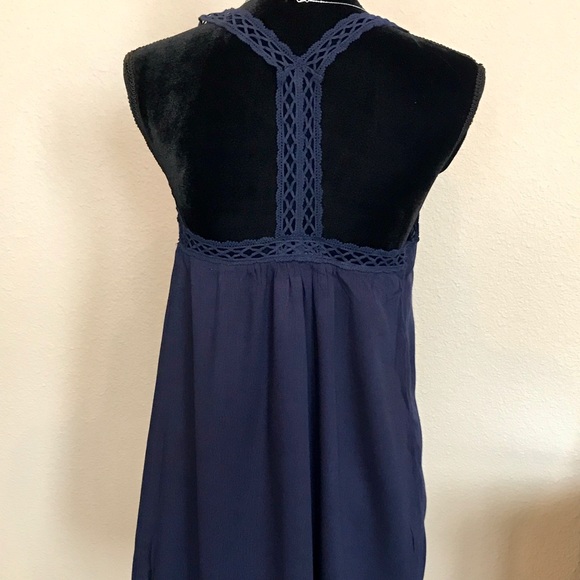 Lush Navy Blue Crochet Dress - Picture 7 of 7